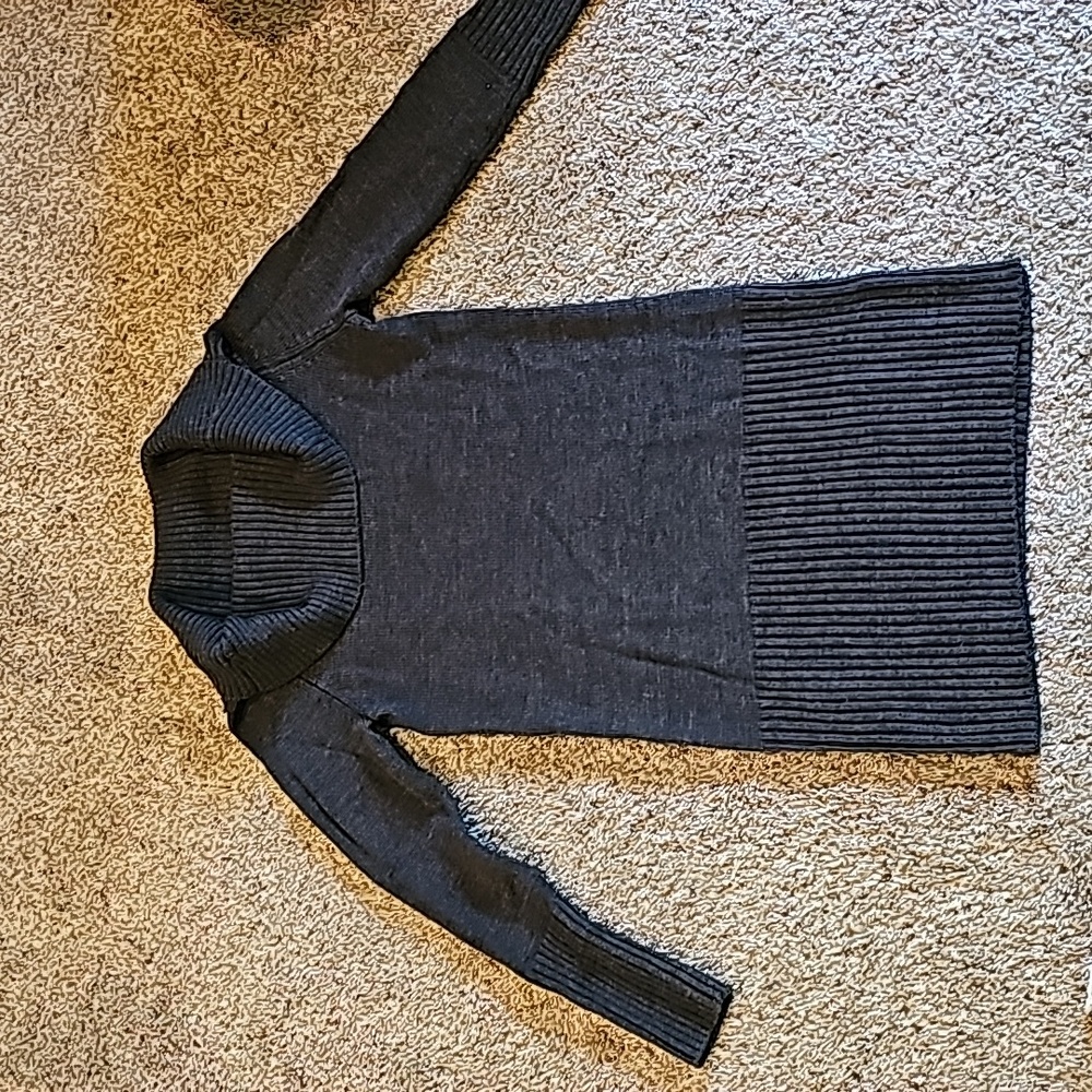 BCBG cowl neck tunic sweater, Size M, Charcoal, like new